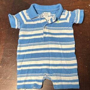 Ralph Lauren Light Blue and White Polo Romper
